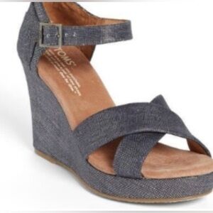 Toms Sienna Metallic Wedges, 10